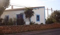 Holiday home for tourists in the balearics under construction typical cubic square villa of ibiza and formentera in the middle of Royalty Free Stock Photo