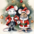 Holiday Hugs: Mick and Mouse in Christmas Attire