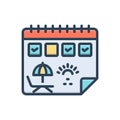 Color illustration icon for Holiday, vacation and off day Royalty Free Stock Photo