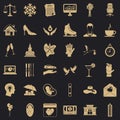 Holiday icons set, simple style Royalty Free Stock Photo