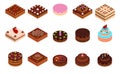 Holiday isometric 3D icon of cakes Royalty Free Stock Photo