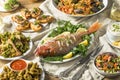 Holiday Italian Feast of 7 Fishes Royalty Free Stock Photo