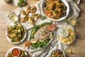 Holiday Italian Feast of 7 Fishes Royalty Free Stock Photo