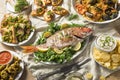 Holiday Italian Feast of 7 Fishes Royalty Free Stock Photo