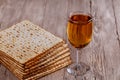 Holiday matzoth celebration matzoh jewish passover bread of kosher wine