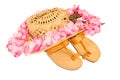 Holiday kit of hat, lei and flip flops