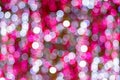 Holiday Lights Bokeh background. Abstract glitter lights pink and white, de-focused. Banner celebration bokeh glowing design Royalty Free Stock Photo
