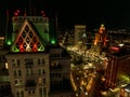 Holiday lights in Downtown Providence Rhode Island Night time December 2023