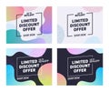 Holiday Limited Discount Offer Typography Banner Set. Good Mood for Friend. Buy at Lowest Rate in Shop. Retail Marketing Promotion