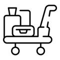 Holiday luggage trolley icon outline vector. Hotel suitcase