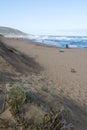 Holiday Makers Surf Fishing, Waitpinga, South Australia Royalty Free Stock Photo