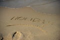 Holiday message on the sand