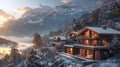 holiday modern luxury chalets on the slopes of the Alps