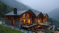 holiday modern luxury chalets on the slopes of the Alps