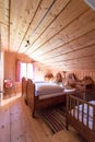 Holiday in the mountains: Rustic old wooden interior of a cabin or hut Royalty Free Stock Photo