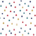 Holiday new year Christmas ornaments background with stars