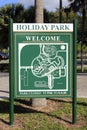 Holiday Park Welcome Sign