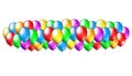 Holiday party background colorful balloons. Multicolor balloons on white background. Balloon festive decoration. Happy holyday Royalty Free Stock Photo