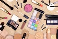Holiday party makeup cosmetics set. Various make-up products