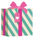 Holiday present icon. Valentine day gift box