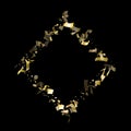 Holiday realistic gold confetti flying on black background. Royalty Free Stock Photo