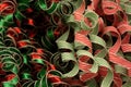 Holiday Red and Green Decorative Curled Ribbon