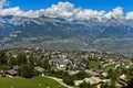 Holiday resort Nendaz above the Rhone Valley, Switzerland Royalty Free Stock Photo