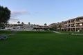 Holiday resort TUI Magic Life Candia Maris. View on the main restaurant, hotel and accommodation apartments on the right. Royalty Free Stock Photo