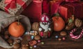 Holiday Saint Nicholas gifts and chocolate Royalty Free Stock Photo
