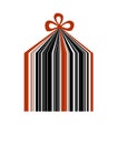 Holiday sale bar code looks like present on the white background, Royalty Free Stock Photo