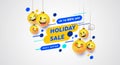 Holiday sale chat face emoticon business template