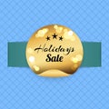 Holiday Sale Golden Label with Stars, Best Prices Royalty Free Stock Photo