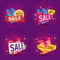 Holiday sale stickers in trendy style