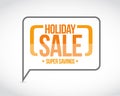 holiday sale, super savings message sign