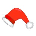 Red Santa Claus hat isolated on white background. Royalty Free Stock Photo