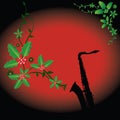 Holiday saxophone background Royalty Free Stock Photo