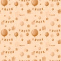 holiday seamless pattern with balloons and giftboxes, watercolor illustration Royalty Free Stock Photo