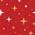 Holiday seamless pattern with hand drawn stars. Royalty Free Stock Photo