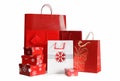 Holiday Shopping Bags And Gift Boxes On White