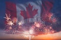 Holiday fireworks on day of Canada Royalty Free Stock Photo