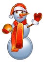 Holiday Snowman in red