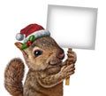 Holiday Squirrel Sign Royalty Free Stock Photo