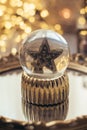 Holiday star in glass ball, Christmas decorations Royalty Free Stock Photo