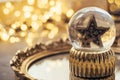 Holiday star in glass ball, Christmas decorations Royalty Free Stock Photo