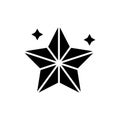 Holiday star lights black icon concept. Holiday star lights flat vector symbol, sign, illustration.