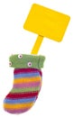 Holiday Stocking Sock with Blank Sign for Message