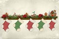Christmas stockings hanging on mantelpiece Royalty Free Stock Photo