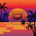 Holiday sunset beach party poster vector Royalty Free Stock Photo