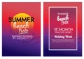 Holiday sunset beach party poster vector Royalty Free Stock Photo
