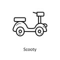 Scooty vector outline Icon Design illustration. Holiday Symbol on White background EPS 10 File